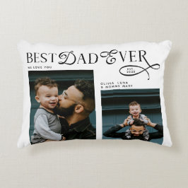 Almofada Decorativa  Best Dad Ever 4 Photos Modern Fathers Day Gifts