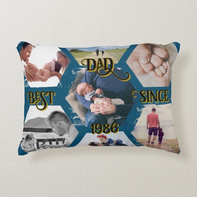 Almofada Decorativa  "Best Dad Since" personalizable (Frente)