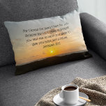 Almofada Decorativa Bíblia Inspiracional Verse Jeremiah 29:11 Christia<br><div class="desc">Pois sei os planos que tenho para você, declara o Senhor. Planeia protelar-vos e não prejudicá-los, planeia dar-vos esperança e futuro. Jeremiah 29:11 verso bíblia num belo presente de fotografia do nascer do sol do oceano. Este travesseiro de citação inspiradora apresenta uma citação bíblica elevante e inspirará um cristão a...</div>
