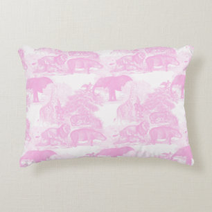 Almofada Decorativa Bichos Rosa Chinoiserie Baby Nursery