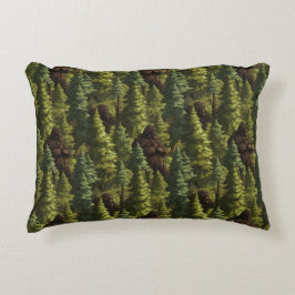Almofada Decorativa Bigfoot Hiding In A Pine Tree Forest