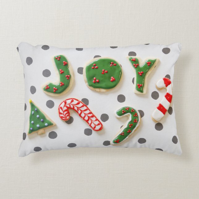 Almofada Decorativa Biscoitos de Natal alegres (Frente)