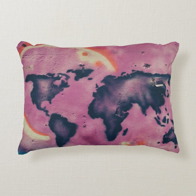 Almofada Decorativa Black and pink abstract art (Frente)