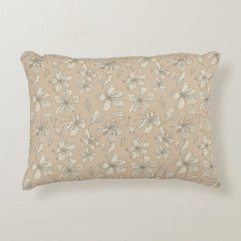Almofada Decorativa Blossomas com Tosse no bege claro - padrão sem cos