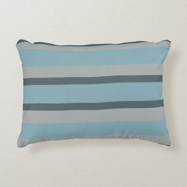 Almofada Decorativa Blue and Gray striped (Frente)