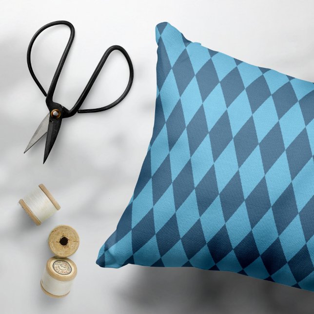 Almofada Decorativa Blue Bavaria Rhombus Flag Pattern (Criador carregado)