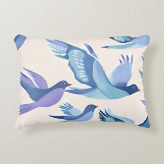 Almofada Decorativa Blue Birds Flying | Modern Watercolor