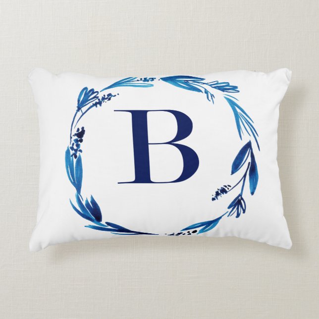 Almofada Decorativa Blue Floral Wreath 'B' (Frente)