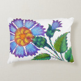 Almofada Decorativa Blue Flower Halftone Fine Art