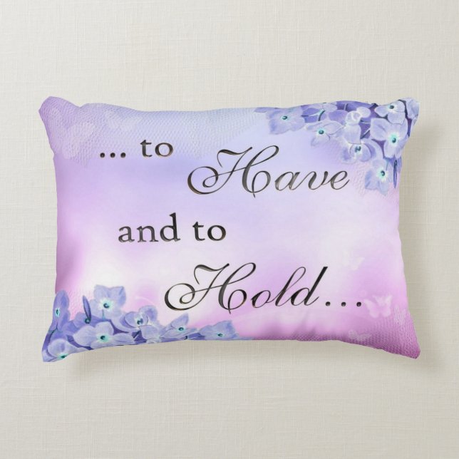 Almofada Decorativa Blue Hydrangeas duradouro Love (Frente)