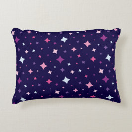 Almofada Decorativa Blue Pink Purple Stars Cosmic Space Night Sky.