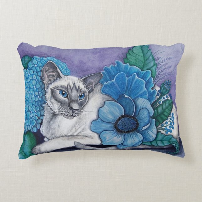 Almofada Decorativa Blue Point Siamese Cat (Frente)