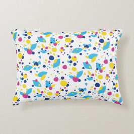 Almofada Decorativa Blue Yellow Pink Fun Flow Abstract Pattern Modern