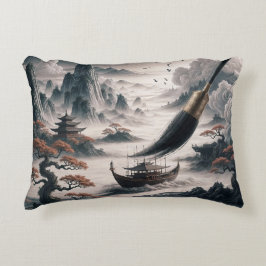 Almofada Decorativa  Boat landscape ocean view poetic  art