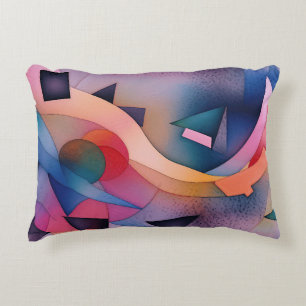 Almofada Decorativa "Boat On Water" Arte Abstrato Contemporânea