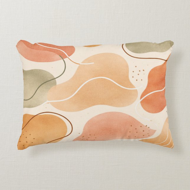 Almofada Decorativa Boho Abstract Organic Shape Pillow - Earthy Terrac (Frente)
