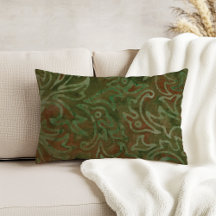 Boho Batik Green e Rust Foliage Pattern