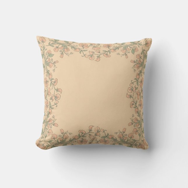 Almofada Decorativa Boho Chic Floral Rosa (Frente)