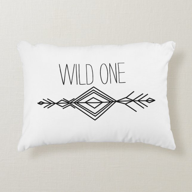 Almofada Decorativa Boho Tribal Wild One Travesseiro (Frente)