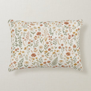 Almofada Decorativa Boho Wildflower Aquarela Floral Terracota