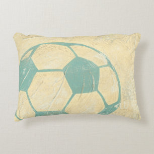 Almofada Decorativa Bola de Futebol Azul Pastel de Chariklia Zarris