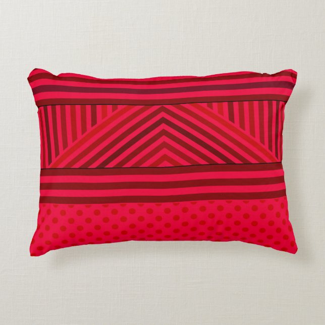Almofada Decorativa Bolinhas com abstrato vermelho sem costura (Frente)