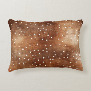 Almofada Decorativa Bolinhas de aquarela em castanho e branco de café