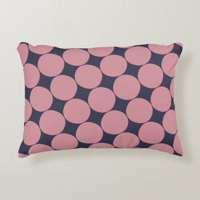 Almofada Decorativa Bolinhas rosa Na moda moderna (Frente)