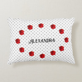 Almofada Decorativa Bolinhas Vermelha Personalizada