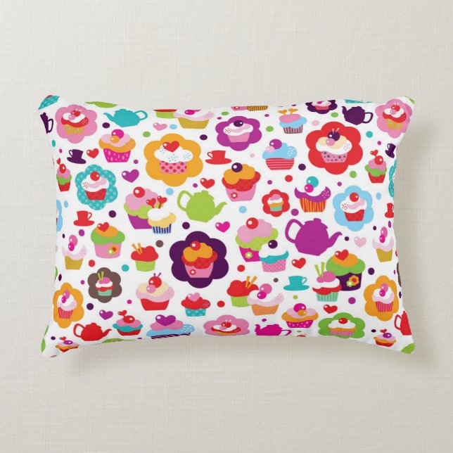Almofada Decorativa Bolo bonito do copo e pote do chá (Frente)
