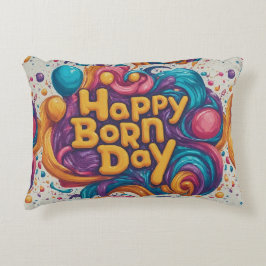 Almofada Decorativa Bolo do Dia do Nascer Feliz