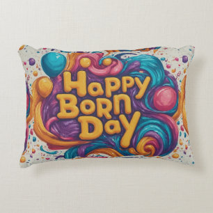 Almofada Decorativa Bolo do Dia do Nascer Feliz