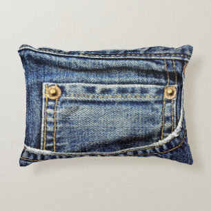 Almofada Decorativa Bolso de calças de ganga