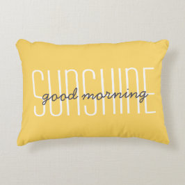 Almofada Decorativa Bom Dia Citação Decoração Amarela Ensolarado