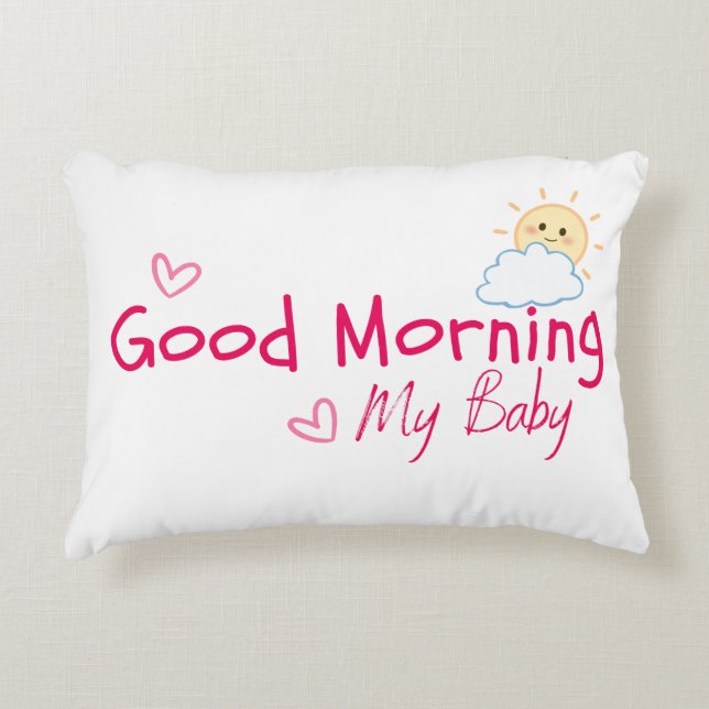 Almofada Decorativa Bom dia, meus designs (Frente)