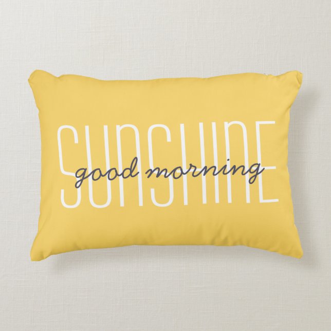Almofada Decorativa Bom dia Sunshine Quote Amarelo Decorativo (Frente)