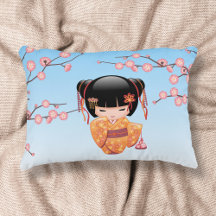 Boneca Kokeshi Ume - Garota Geisha Japonesa Azul