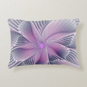 Almofada Decorativa Bonito Flor Rosa Moderna Abstrato de Arte Fractal