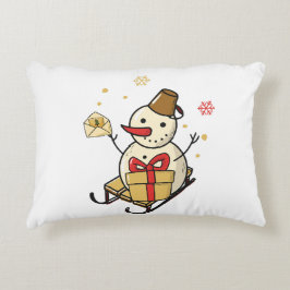 Almofada Decorativa Bonito Neve Em Um Sled