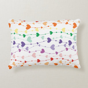 Almofada Decorativa Bonito Rainbow Hearts Pattern Kids