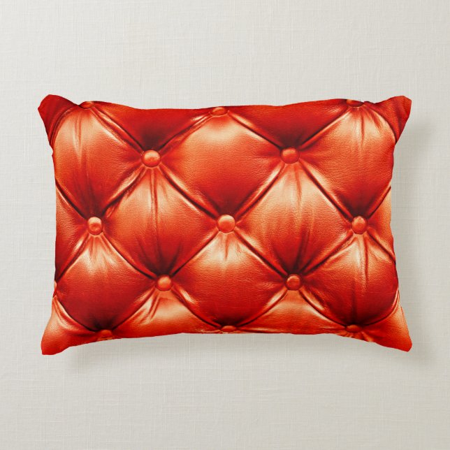 Almofada Decorativa Bonito sofá estofado de couro com botões (Frente)
