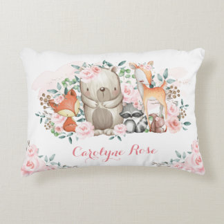 Almofada Decorativa Bonito Woodland Animal Rosa Rosinha Enfermeira