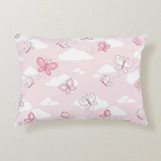 Almofada Decorativa Borboleta Rosa Pastel Adorável Quarto de Bebê