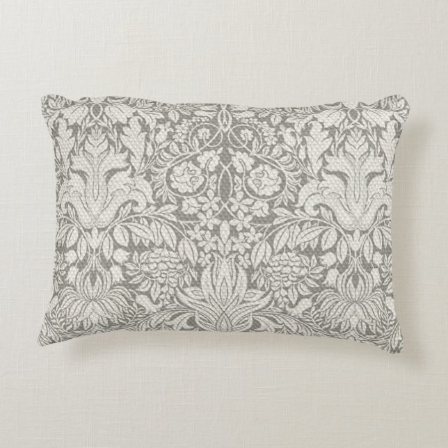 Almofada Decorativa borcada de rendas branco elegante (Verso)