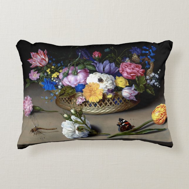 Almofada Decorativa Bosschaert Flower Ainda A Vida Insetos Arte Holand (Frente)