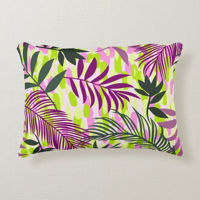 Almofada Decorativa Botanical seamless pattern mixed with geometric sh (Frente)