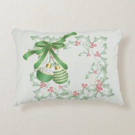 Almofada Decorativa Boughes of Holly Light Green Pink