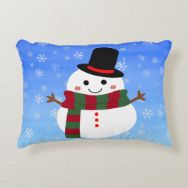 Almofada Decorativa Branca de Natal Snowman