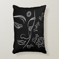 Branco do zumbido de Buddha Lotus OM Mani Padme