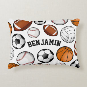 Almofada Decorativa Branco personalizado do jogador desportivo associa